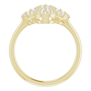 14K Yellow 1/2 CTW Diamond Clover Ring - BN & CO JEWELRY