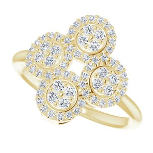 14K Yellow 1/2 CTW Diamond Clover Ring - BN & CO JEWELRY