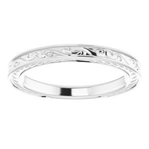 14K White Vintage-Inspired Band - BN & CO JEWELRY