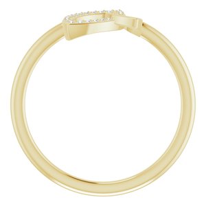 14K Yellow .05 CTW Diamond Double Leaf Ring - BN & CO JEWELRY