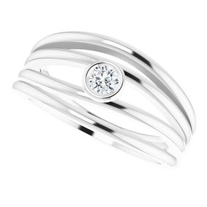 14K White 1/8 CTW Diamond Ring - BN & CO JEWELRY