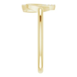 14K Yellow .05 CTW Diamond Double Leaf Ring - BN & CO JEWELRY