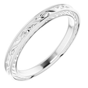 14K White Vintage-Inspired Band - BN & CO JEWELRY