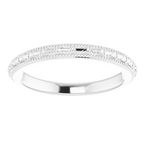 14K White Vintage-Style Band - BN & CO JEWELRY
