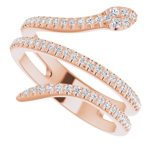 14K Rose 1/3 CTW Diamond Snake Ring - BN & CO JEWELRY