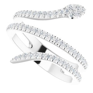 14K White 1/3 CTW Diamond Snake Ring - BN & CO JEWELRY