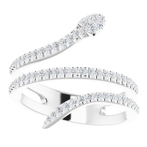 14K White 1/3 CTW Diamond Snake Ring - BN & CO JEWELRY