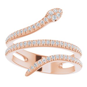 14K Rose 1/3 CTW Diamond Snake Ring - BN & CO JEWELRY