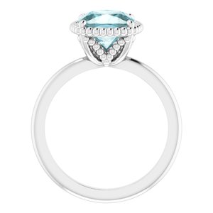 14K White Natural Sky Blue Topaz Ring - BN & CO JEWELRY