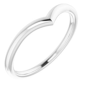 14K White V Contour Band - BN & CO JEWELRY
