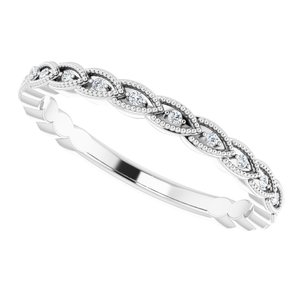 14K White .08 CTW Natural Diamond Anniversary Band - BN & CO JEWELRY