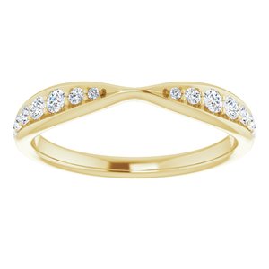 14K Yellow 1/5 CTW Natural Diamond Pinched Contour Band - BN & CO JEWELRY
