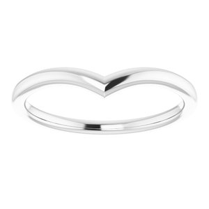 10K White V Contour Band - BN & CO JEWELRY