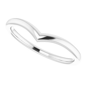10K White V Contour Band - BN & CO JEWELRY