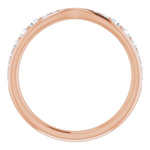14K Rose 1/5 CTW Natural Diamond Pinched Contour Band - BN & CO JEWELRY