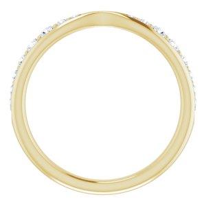 14K Yellow 1/5 CTW Natural Diamond Pinched Contour Band - BN & CO JEWELRY