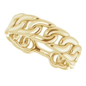 14K Yellow Stackable Chain Link Ring - BN & CO JEWELRY