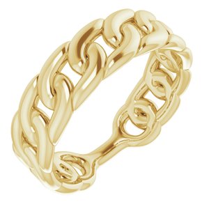 14K Yellow Stackable Chain Link Ring - BN & CO JEWELRY