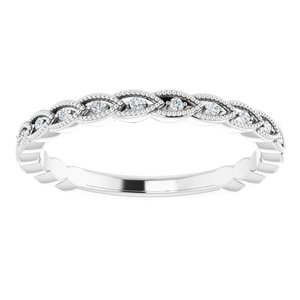 14K White .08 CTW Natural Diamond Anniversary Band - BN & CO JEWELRY