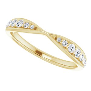 14K Yellow 1/5 CTW Natural Diamond Pinched Contour Band - BN & CO JEWELRY