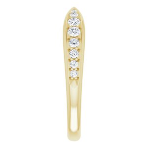 14K Yellow 1/5 CTW Natural Diamond Pinched Contour Band - BN & CO JEWELRY