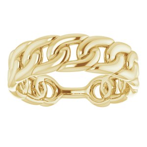 14K Yellow Stackable Chain Link Ring - BN & CO JEWELRY