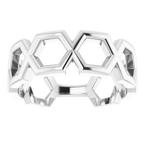 14K White Geometric Ring - BN & CO JEWELRY