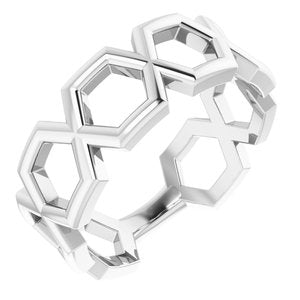 14K White Geometric Ring - BN & CO JEWELRY