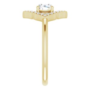 14K Yellow 1/3 CTW Natural Diamond Halo-Style Clover Ring - BN & CO JEWELRY