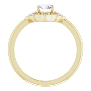 14K Yellow 1/3 CTW Natural Diamond Halo-Style Clover Ring - BN & CO JEWELRY