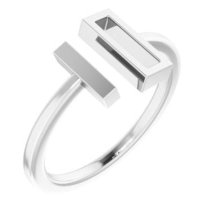 14K White Bar Ring - BN & CO JEWELRY