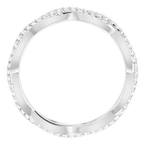 14K White 1/3 CTW Natural Diamond Infinity-Inspired Eternity Band Size 6 - BN & CO JEWELRY