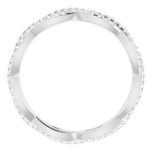 14K White 3/8 CTW Natural Diamond Infinity-Inspired Eternity Band Size 8 - BN & CO JEWELRY