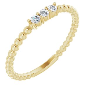 14K Yellow 1/10 CTW Diamond Beaded Ring - BN & CO JEWELRY
