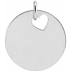 Sterling Silver Pierced Heart 15 mm Disc Pendant - BN & CO JEWELRY
