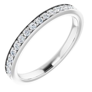 14K White 3/8 CTW Diamond Band for 7.4 mm Round Ring - BN & CO JEWELRY