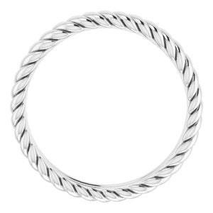 14K White 3.5 mm Rope Band Size 7 - BN & CO JEWELRY