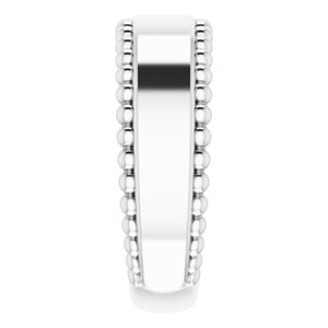 Sterling Silver Engravable Beaded Ring - BN & CO JEWELRY