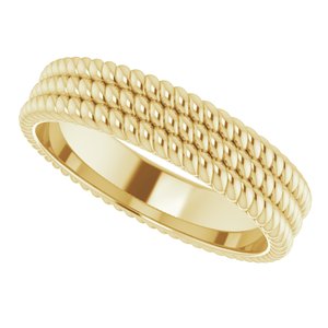 14K Yellow 5.25 mm 3-Layered Stacked Rope Band Size 6 - BN & CO JEWELRY