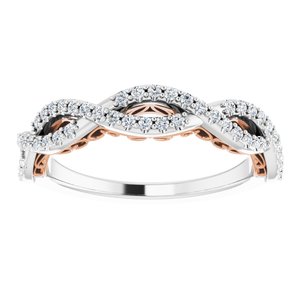 14K White/Rose 1/4 CTW Natural Diamond Anniversary Band - BN & CO JEWELRY