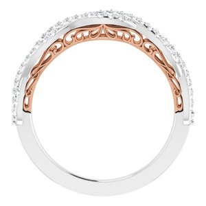 14K White/Rose 1/4 CTW Natural Diamond Anniversary Band - BN & CO JEWELRY
