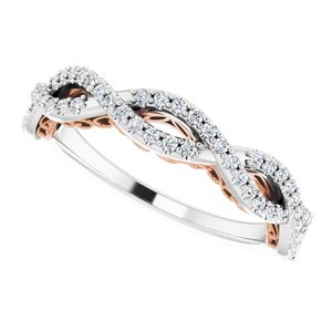 14K White/Rose 1/4 CTW Natural Diamond Anniversary Band - BN & CO JEWELRY