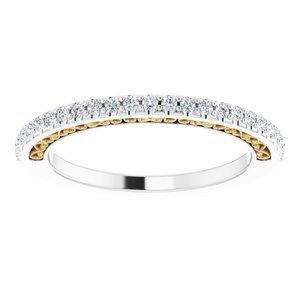 14K White/Yellow 1/5 CTW Natural Diamond Anniversary Band - BN & CO JEWELRY