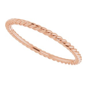 14K Rose 1.5 mm Skinny Rope Band Size 7.5 - BN & CO JEWELRY