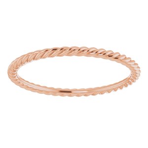 14K Rose 1.5 mm Skinny Rope Band Size 8.5 - BN & CO JEWELRY