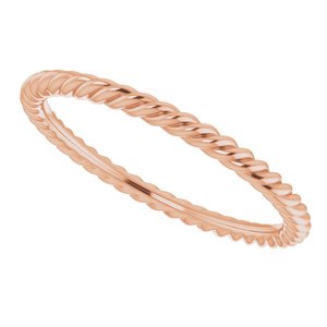 14K Rose 1.5 mm Skinny Rope Band Size 5 - BN & CO JEWELRY