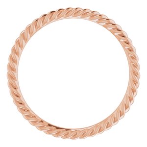 14K Rose 1.5 mm Skinny Rope Band Size 6 - BN & CO JEWELRY