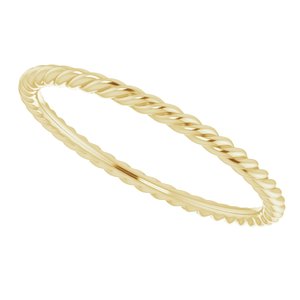 18K Yellow 1.5 mm Skinny Rope Band Size 7 - BN & CO JEWELRY