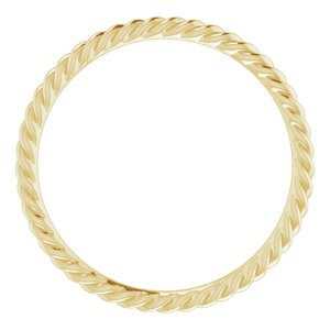 18K Yellow 1.5 mm Skinny Rope Band Size 7 - BN & CO JEWELRY