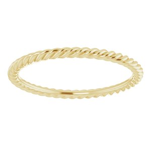 18K Yellow 1.5 mm Skinny Rope Band Size 6 - BN & CO JEWELRY